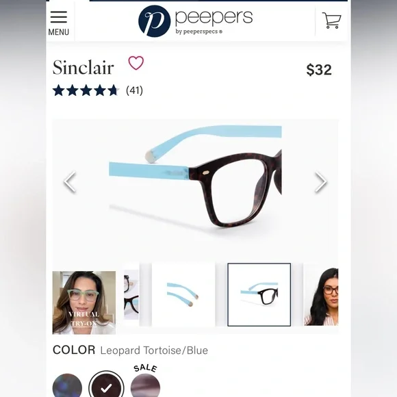 Peepers Sinclair Blue Light Tortoise and Blue Color reading glasses 1.5 strength - Picture 11 of 14